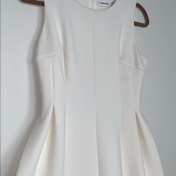 Calvin Klein off-white fit and flare dress - Picture 3 of 5